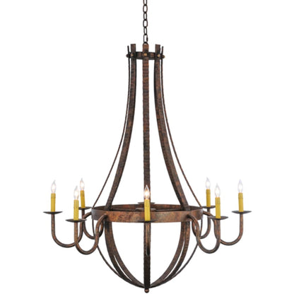 Meyda Tiffany Barrel Stave Madera 8 Light 42" Wide Taper Candle Style Chandelier - Rococo Finish