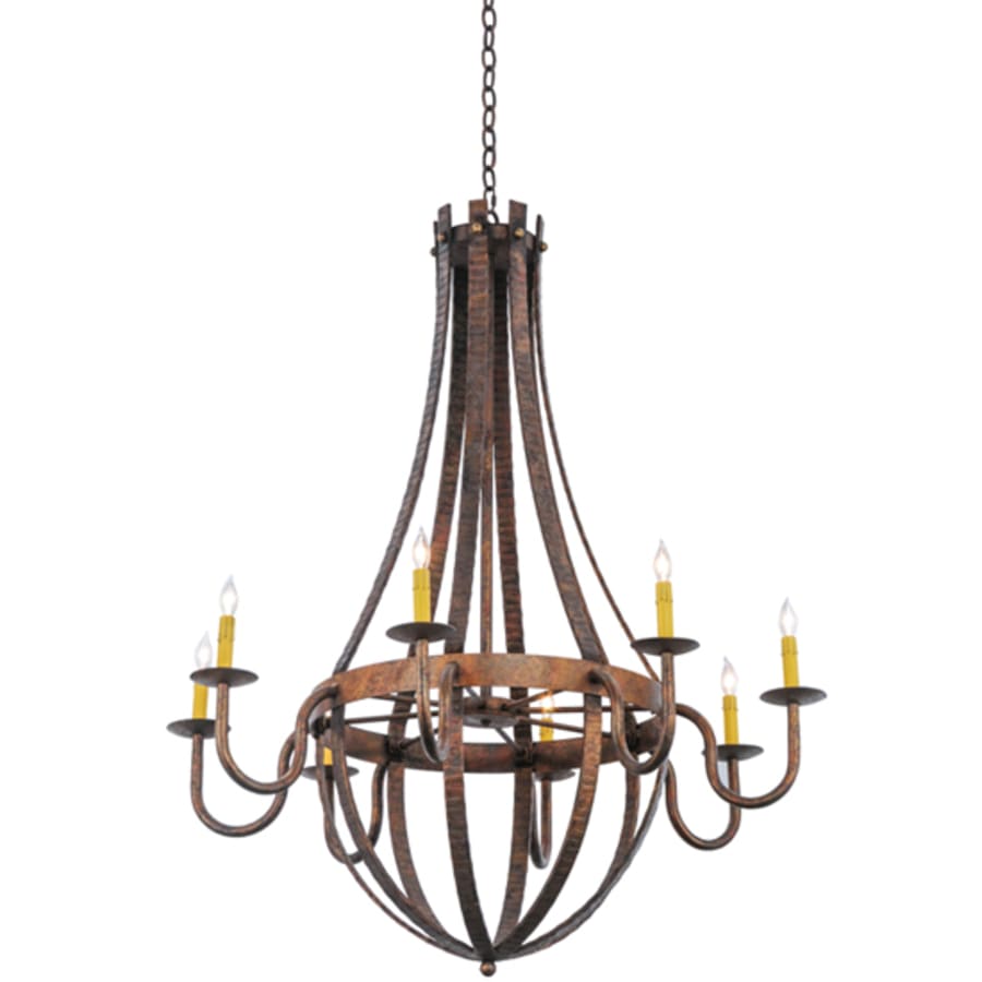 Meyda Tiffany Barrel Stave Madera 8 Light 42" Wide Taper Candle Style Chandelier - Rococo Finish