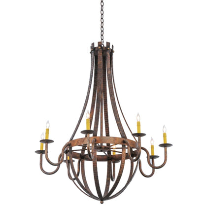 Meyda Tiffany Barrel Stave Madera 8 Light 42" Wide Taper Candle Style Chandelier - Rococo Finish