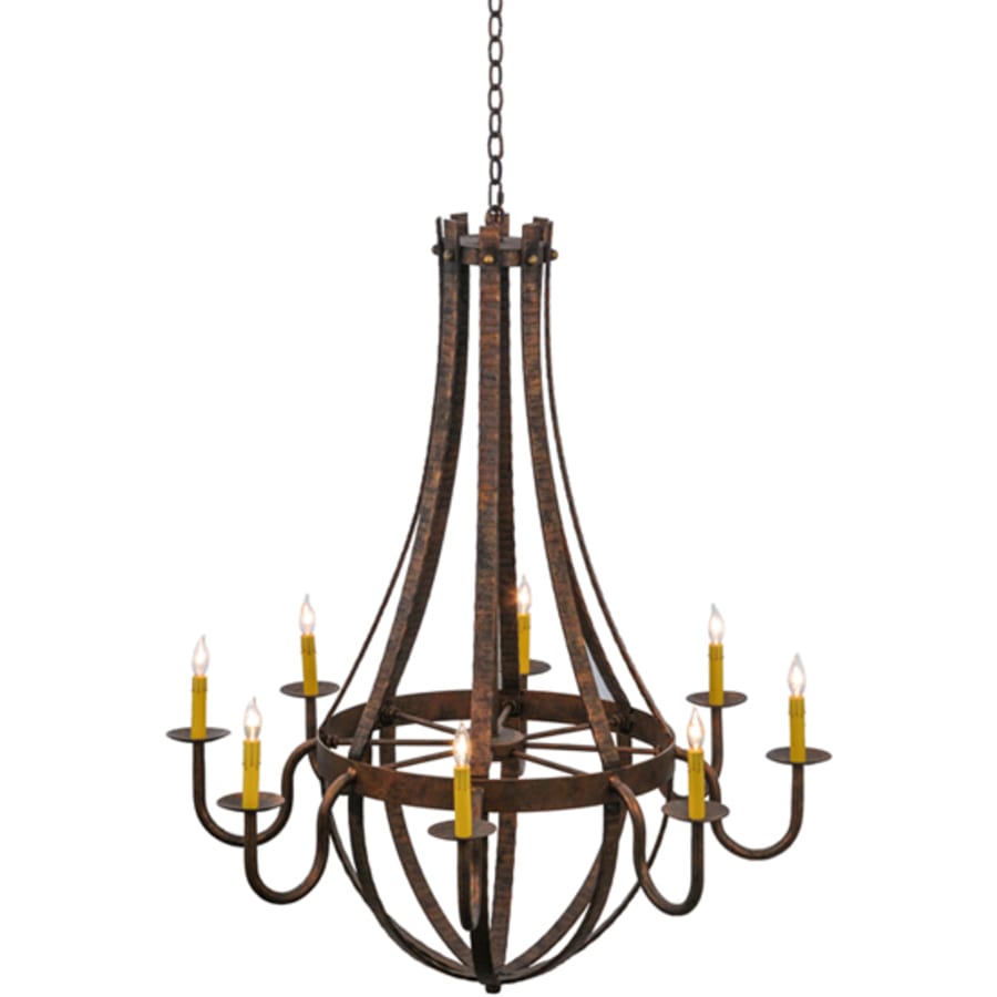 Meyda Tiffany Barrel Stave Madera 8 Light 42" Wide Taper Candle Style Chandelier - Rococo Finish