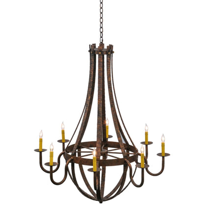 Meyda Tiffany Barrel Stave Madera 8 Light 42" Wide Taper Candle Style Chandelier - Rococo Finish