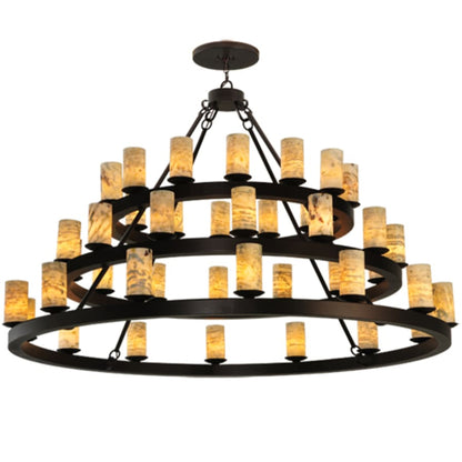 Meyda Tiffany Loxley Horizon 42 Light 70" Wide Pillar Candle Style Chandelier