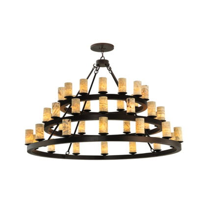 Meyda Tiffany Loxley Horizon 42 Light 70" Wide Pillar Candle Style Chandelier