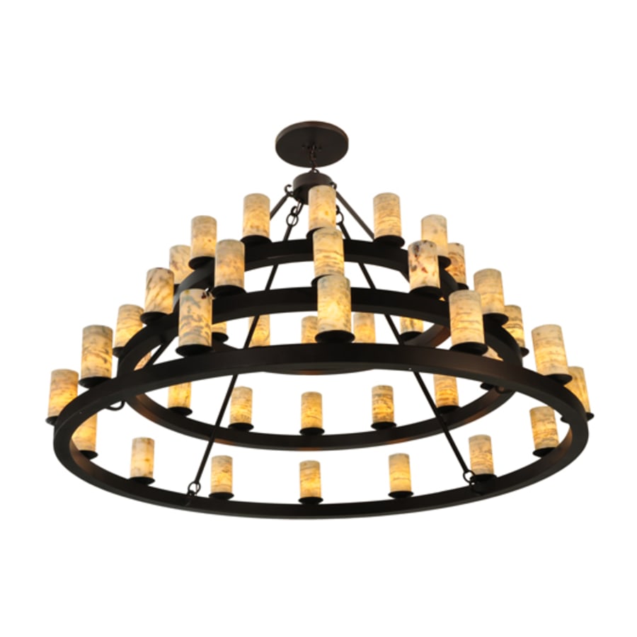Meyda Tiffany Loxley Horizon 42 Light 70" Wide Pillar Candle Style Chandelier