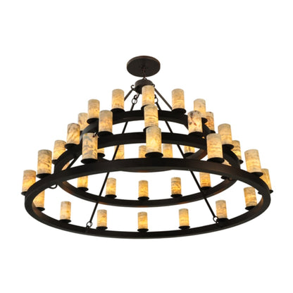 Meyda Tiffany Loxley Horizon 42 Light 70" Wide Pillar Candle Style Chandelier