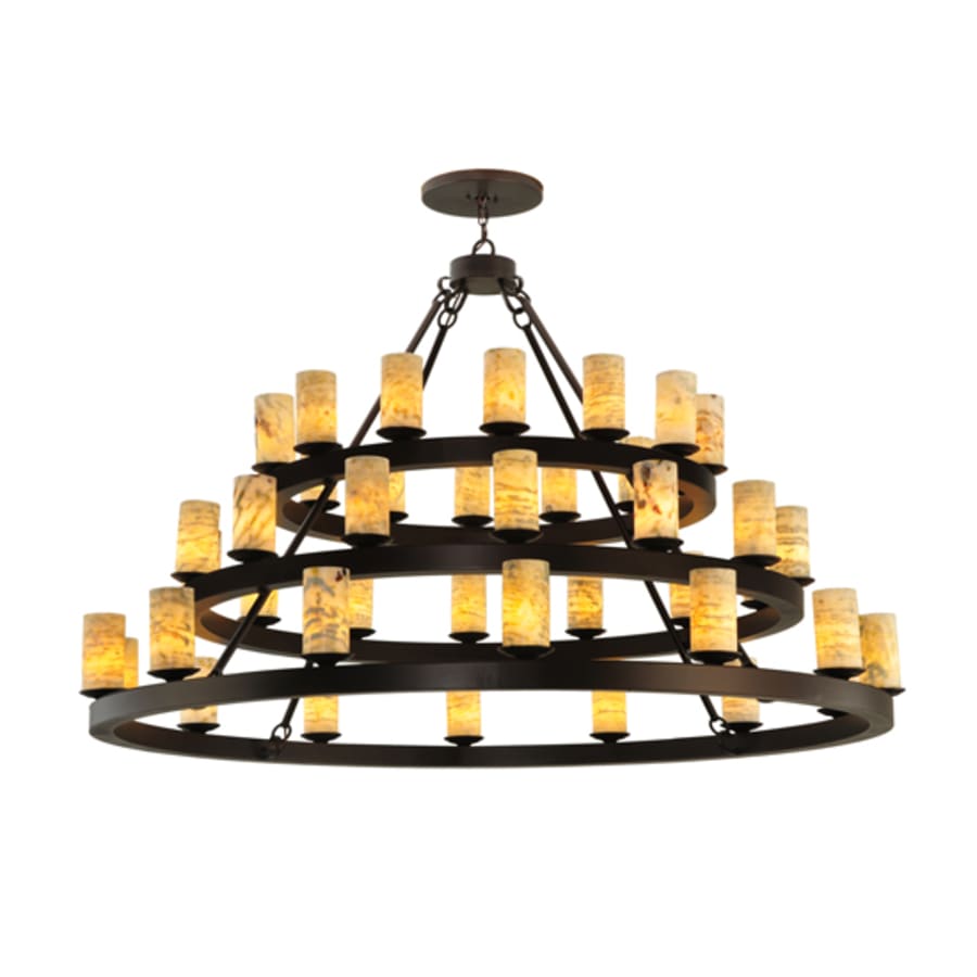 Meyda Tiffany Loxley Horizon 42 Light 70" Wide Pillar Candle Style Chandelier