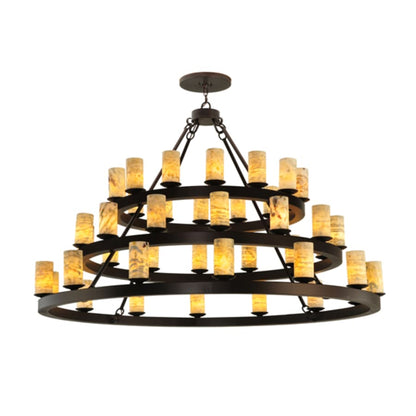 Meyda Tiffany Loxley Horizon 42 Light 70" Wide Pillar Candle Style Chandelier
