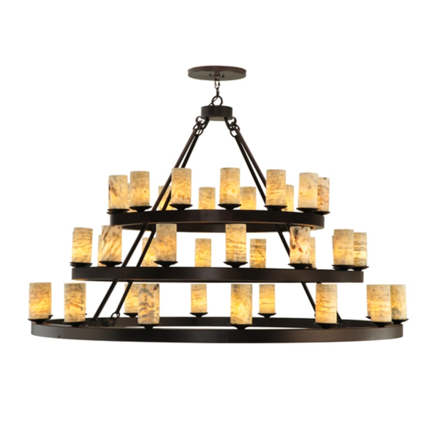 Meyda Tiffany Loxley Horizon 42 Light 70" Wide Pillar Candle Style Chandelier