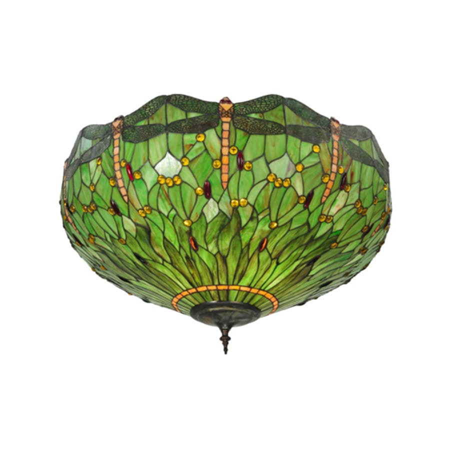 Meyda Tiffany Tiffany Hanginghead Dragonfly 5 Light 38" Wide Semi-Flush Bowl Ceiling Fixture