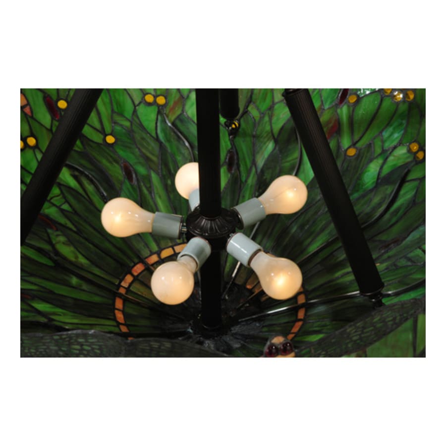 Meyda Tiffany Tiffany Hanginghead Dragonfly 5 Light 38" Wide Semi-Flush Bowl Ceiling Fixture