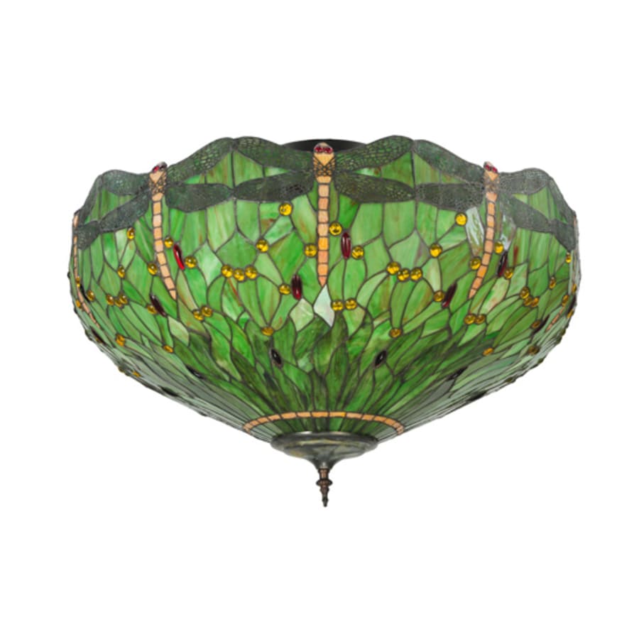 Meyda Tiffany Tiffany Hanginghead Dragonfly 5 Light 38" Wide Semi-Flush Bowl Ceiling Fixture