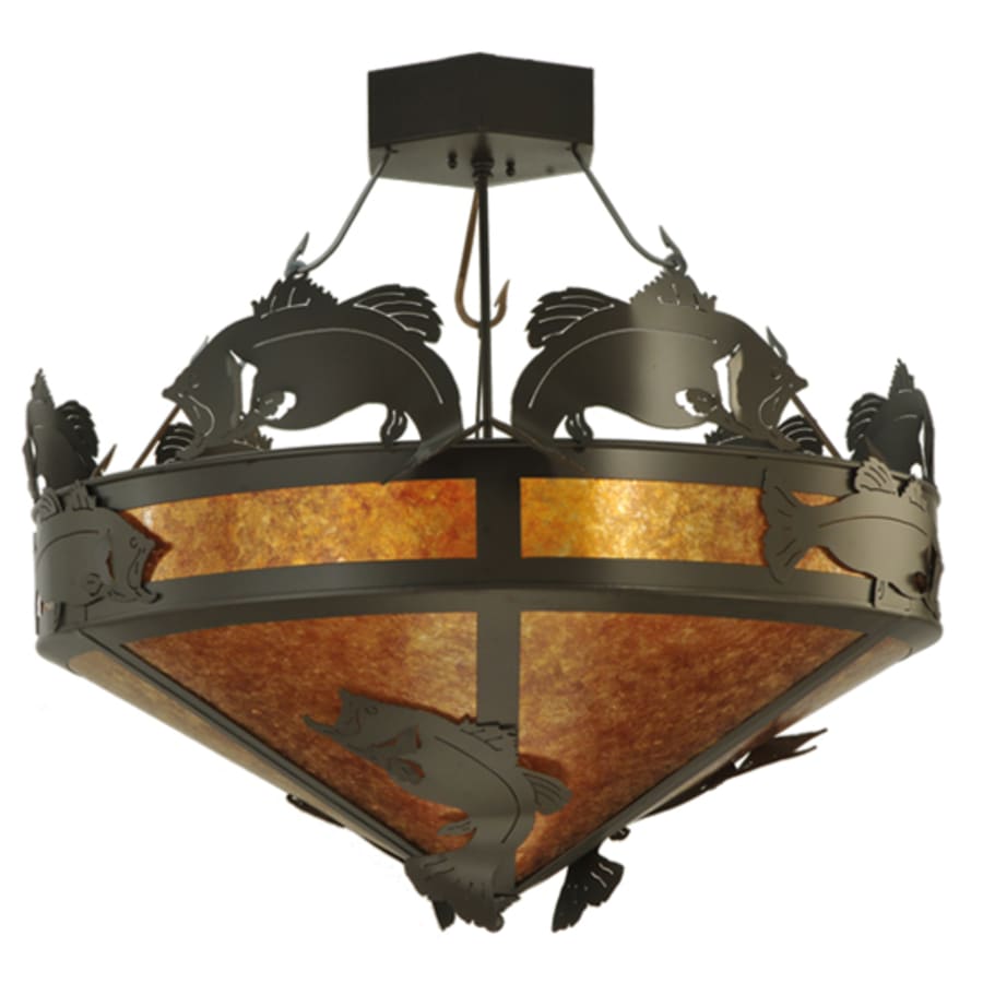 Meyda Tiffany Catch of the Day 4 Light 38" Wide Semi-Flush Ceiling Fixture