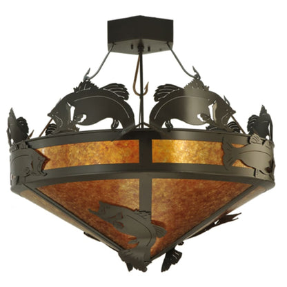 Meyda Tiffany Catch of the Day 4 Light 38" Wide Semi-Flush Ceiling Fixture