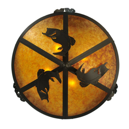 Meyda Tiffany Catch of the Day 4 Light 38" Wide Semi-Flush Ceiling Fixture