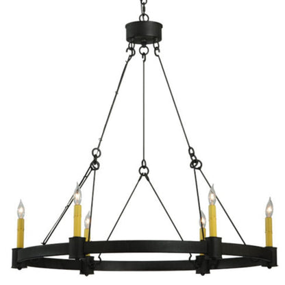 Meyda Tiffany Kenosha 6 Light 36" Wide Taper Candle Style Chandelier