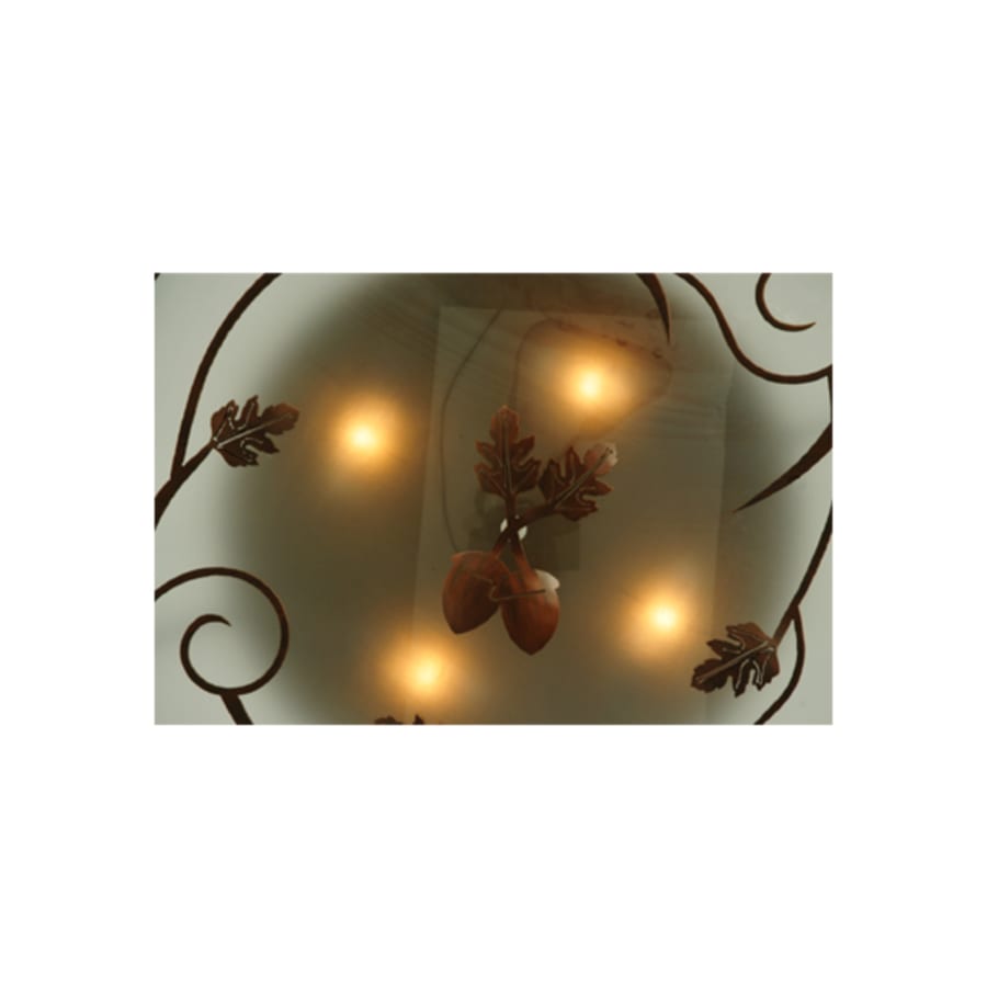 Meyda Tiffany Oak Leaf and Acorn 4 Light 30" Wide Flush Mount Drum Ceiling Fixture