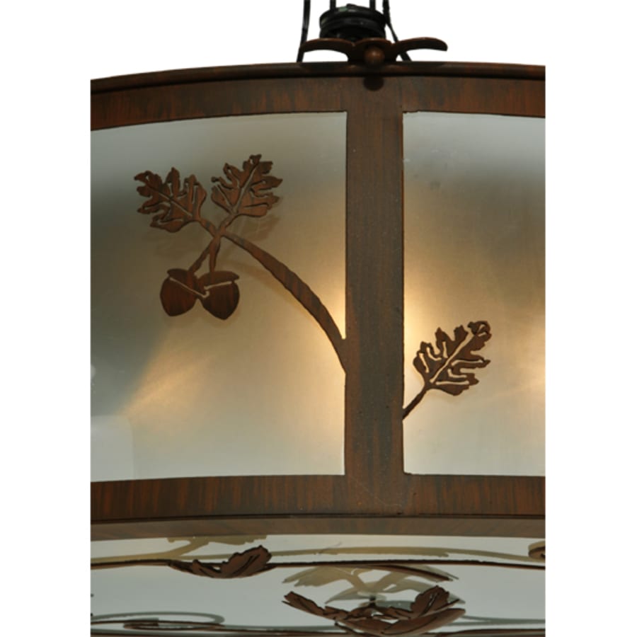 Meyda Tiffany Oak Leaf and Acorn 4 Light 30" Wide Flush Mount Drum Ceiling Fixture