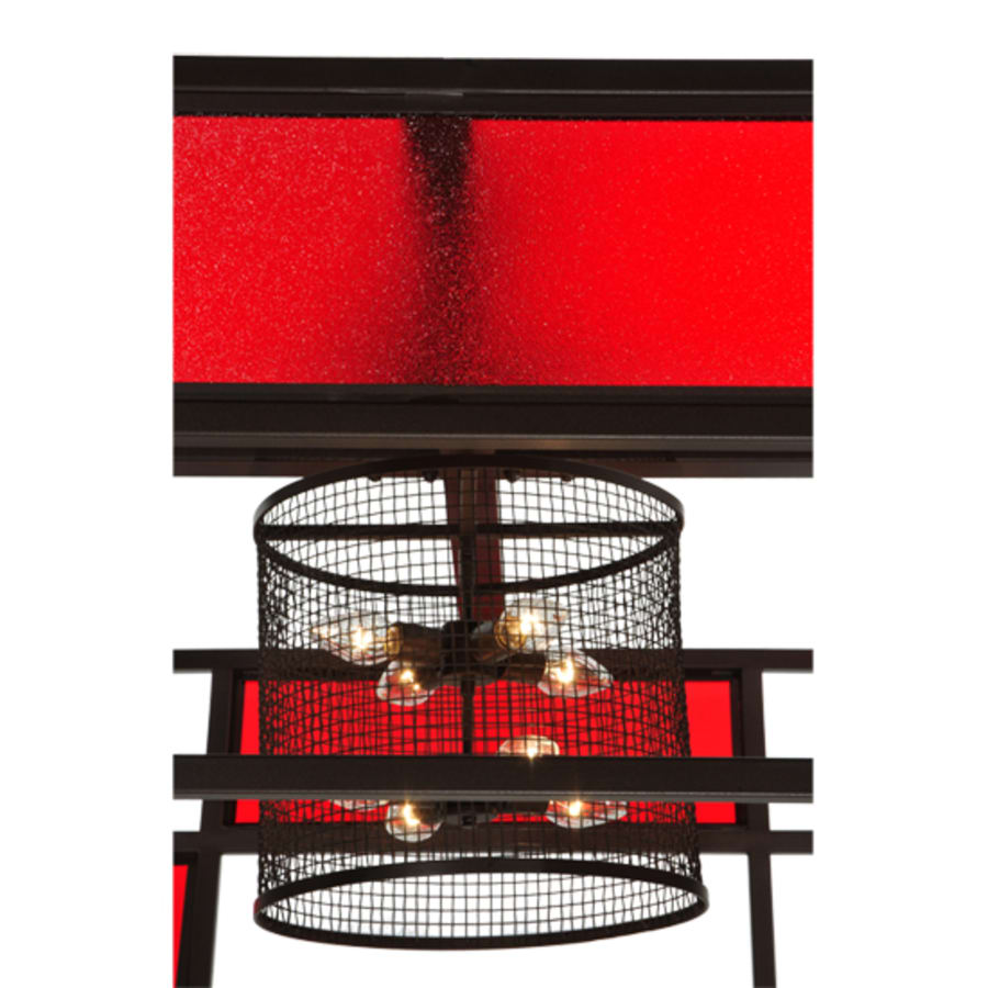 Meyda Tiffany Tavern 8 Light 85" Wide Semi-Flush Ceiling Fixture