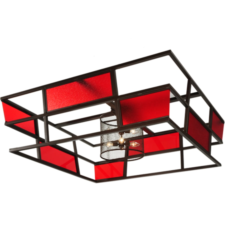 Meyda Tiffany Tavern 8 Light 85" Wide Semi-Flush Ceiling Fixture