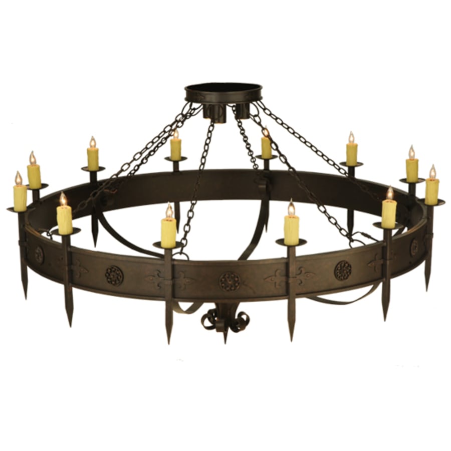 Meyda Tiffany Warwick 12 Light 72" Wide Taper Candle Style Chandelier - Gilded Tobacco Finish