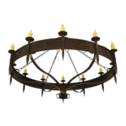 Meyda Tiffany Warwick 12 Light 72" Wide Taper Candle Style Chandelier - Gilded Tobacco Finish