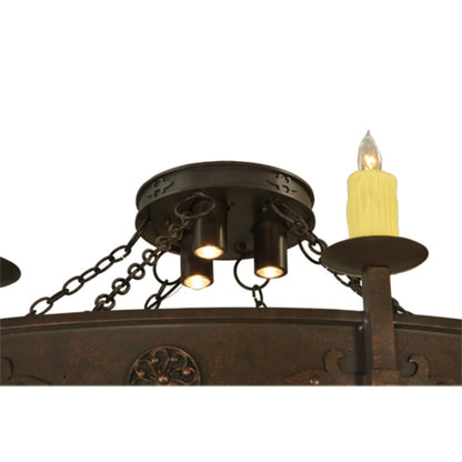 Meyda Tiffany Warwick 12 Light 72" Wide Taper Candle Style Chandelier - Gilded Tobacco Finish
