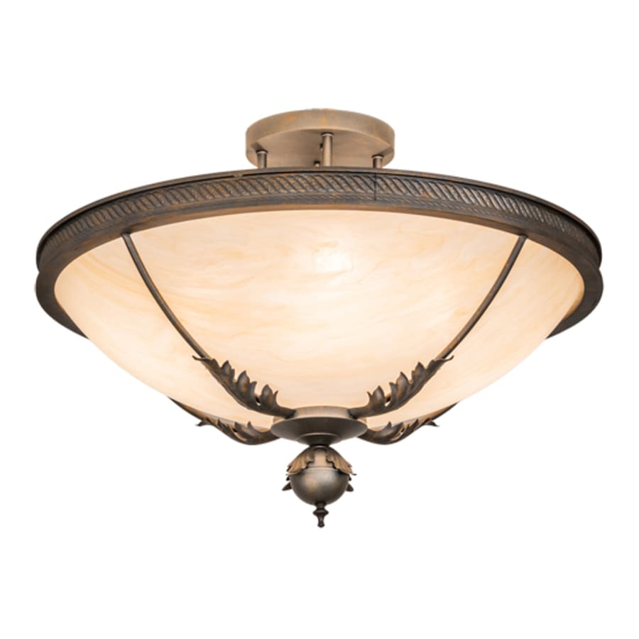 Meyda Tiffany Hoja 4 Light 30" Wide Semi-Flush Bowl Ceiling Fixture