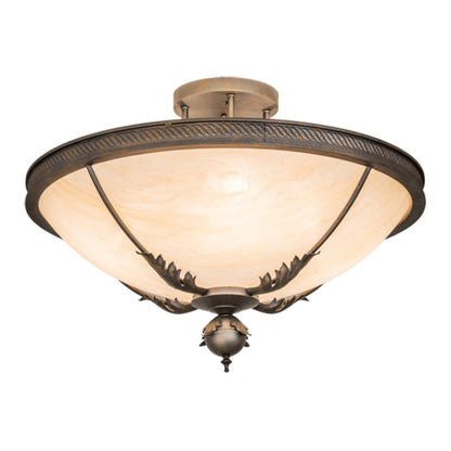 Meyda Tiffany Hoja 4 Light 30" Wide Semi-Flush Bowl Ceiling Fixture
