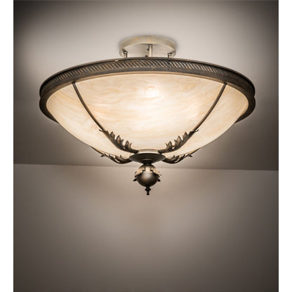 Meyda Tiffany Hoja 4 Light 30" Wide Semi-Flush Bowl Ceiling Fixture