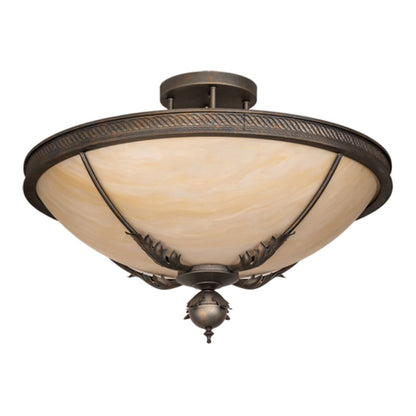 Meyda Tiffany Hoja 4 Light 30" Wide Semi-Flush Bowl Ceiling Fixture