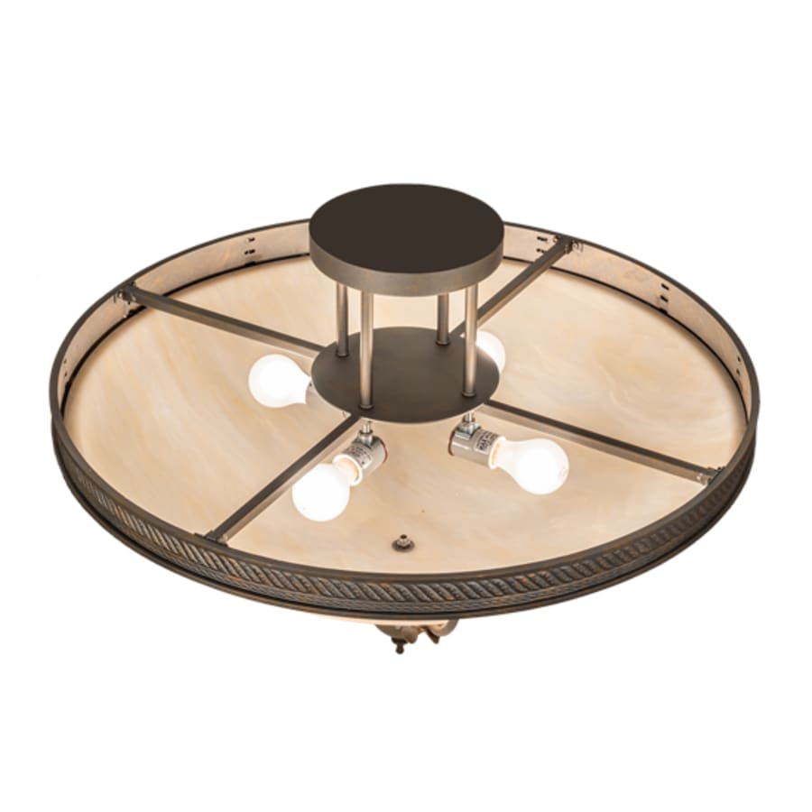 Meyda Tiffany Hoja 4 Light 30" Wide Semi-Flush Bowl Ceiling Fixture
