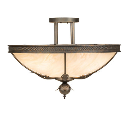 Meyda Tiffany Hoja 4 Light 30" Wide Semi-Flush Bowl Ceiling Fixture
