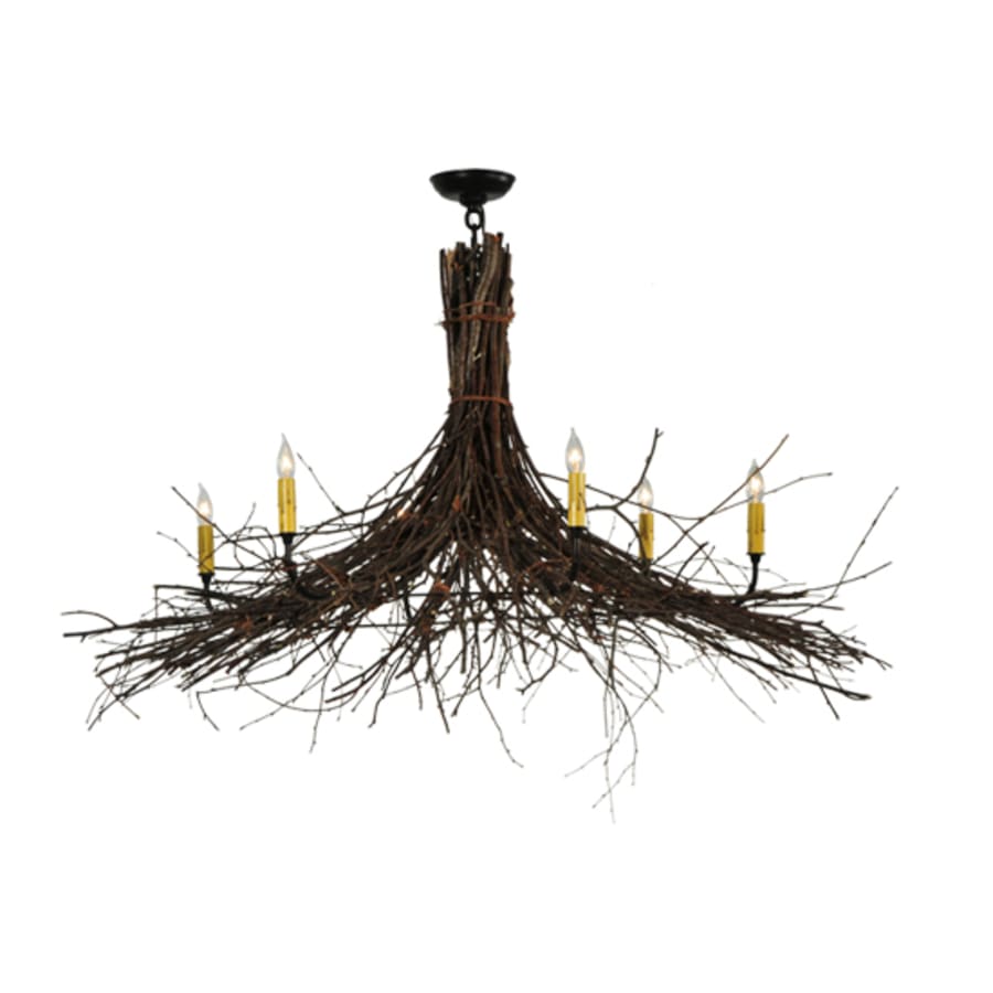 Meyda Tiffany Twigs 6 Light 48" Wide Taper Candle Style Chandelier