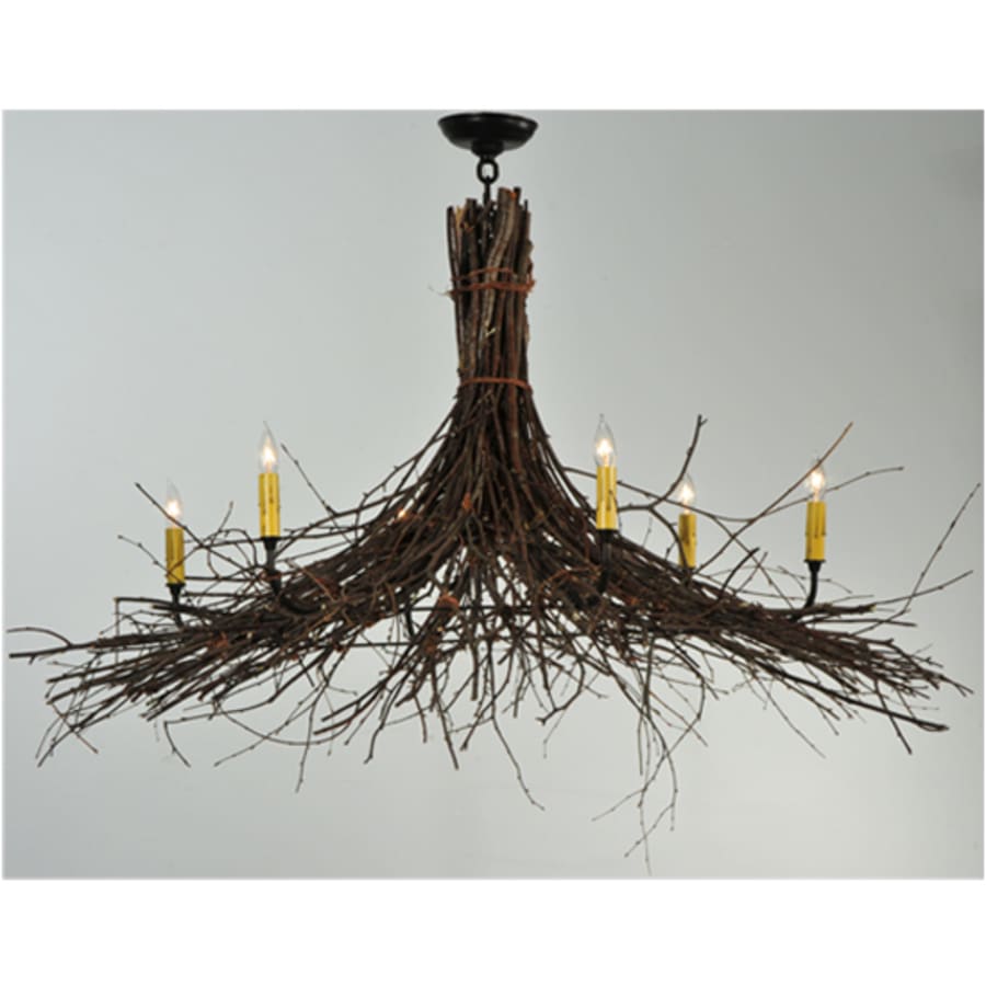 Meyda Tiffany Twigs 6 Light 48" Wide Taper Candle Style Chandelier