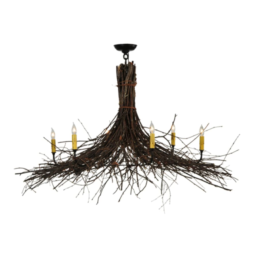 Meyda Tiffany Twigs 6 Light 48" Wide Taper Candle Style Chandelier