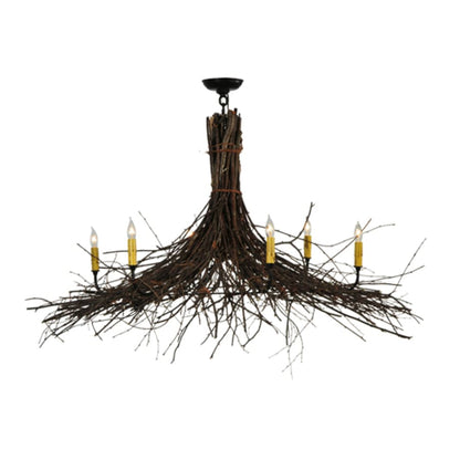 Meyda Tiffany Twigs 6 Light 48" Wide Taper Candle Style Chandelier