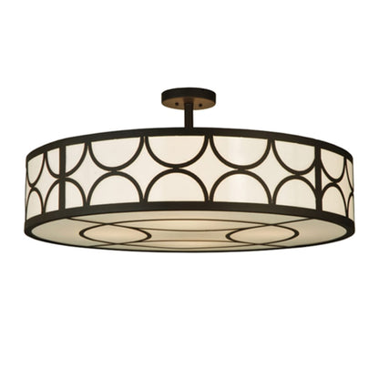 Meyda Tiffany Revival Deco Cilindro 4 Light 36" Wide Semi-Flush Drum Ceiling Fixture