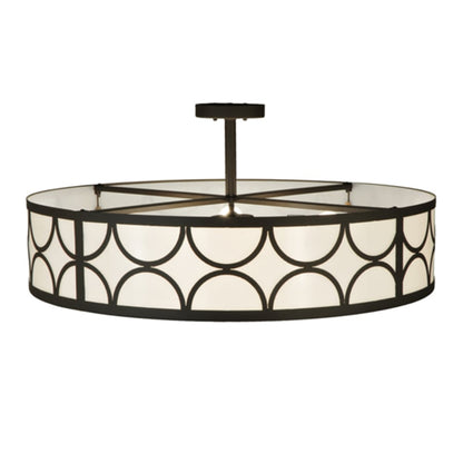 Meyda Tiffany Revival Deco Cilindro 4 Light 36" Wide Semi-Flush Drum Ceiling Fixture