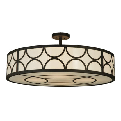 Meyda Tiffany Revival Deco Cilindro 4 Light 36" Wide Semi-Flush Drum Ceiling Fixture