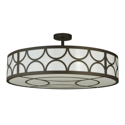 Meyda Tiffany Revival Deco Cilindro 4 Light 36" Wide Semi-Flush Drum Ceiling Fixture