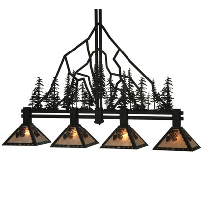 Meyda Tiffany Tall Pines 4 Light 60" Wide Linear Pendant