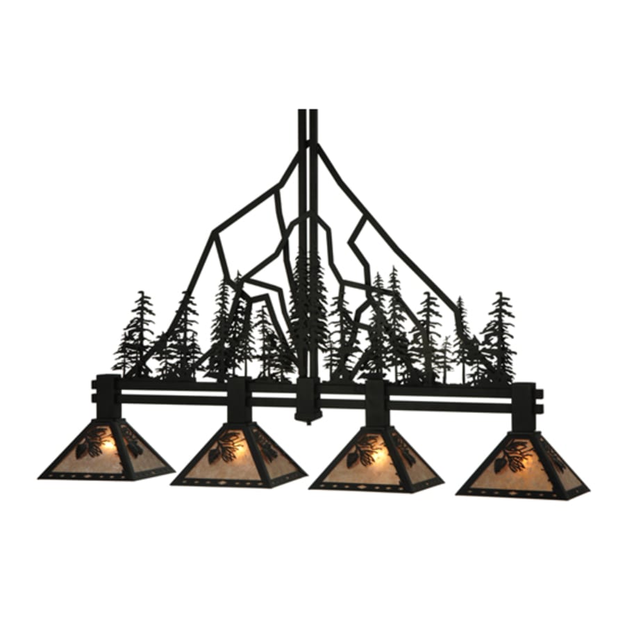 Meyda Tiffany Tall Pines 4 Light 60" Wide Linear Pendant