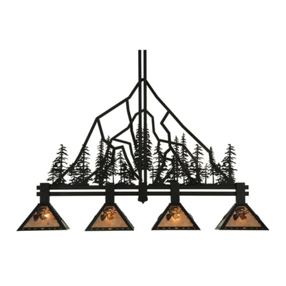 Meyda Tiffany Tall Pines 4 Light 60" Wide Linear Pendant