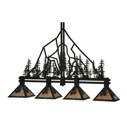 Meyda Tiffany Tall Pines 4 Light 60" Wide Linear Pendant