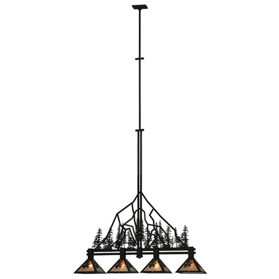 Meyda Tiffany Tall Pines 4 Light 60" Wide Linear Pendant