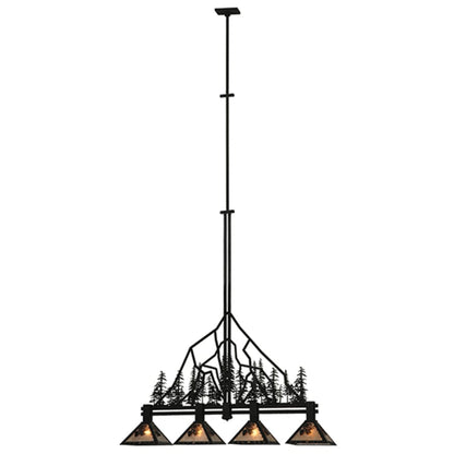 Meyda Tiffany Tall Pines 4 Light 60" Wide Linear Pendant