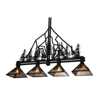 Meyda Tiffany Tall Pines 4 Light 60" Wide Linear Pendant