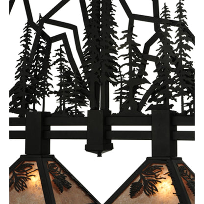 Meyda Tiffany Tall Pines 4 Light 60" Wide Linear Pendant