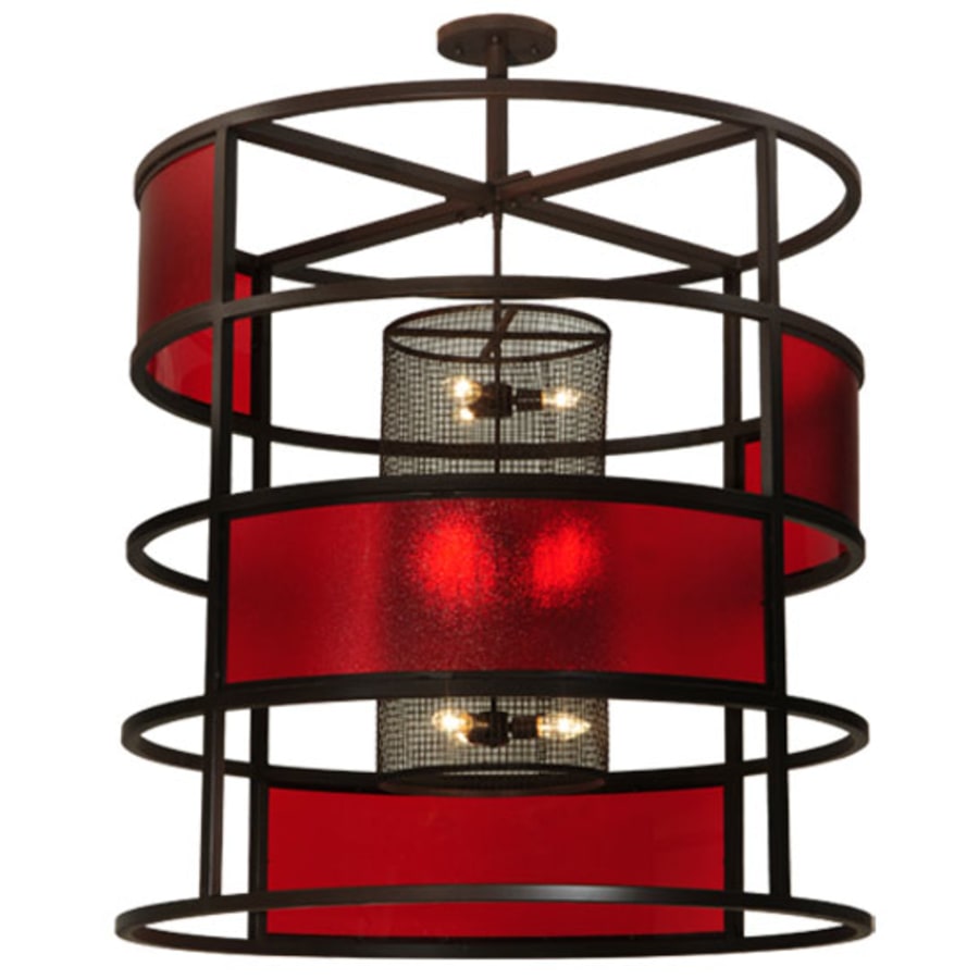 Meyda Tiffany Tavern Red 9 Light 48" Wide Abstract Pendant