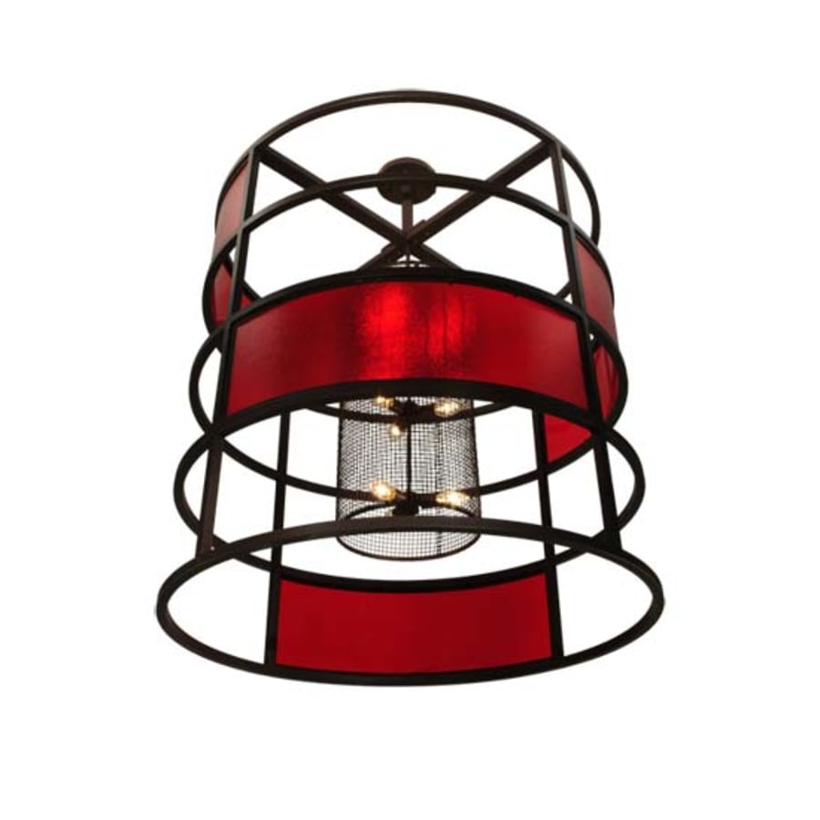Meyda Tiffany Tavern Red 9 Light 48" Wide Abstract Pendant
